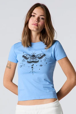 Butterfly Graphic Fitted T-Shirt