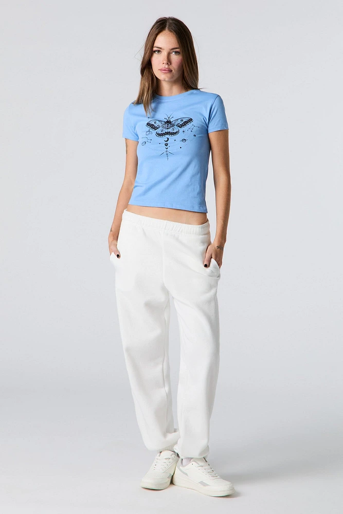 Butterfly Graphic Fitted T-Shirt