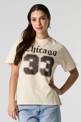 T-shirt de coupe garÃ§onne Ã  imprimÃ© Chicago 33