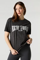 Washed New York Graphic Boyfriend T-Shirt