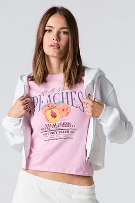 Peaches Graphic Fitted T-Shirt
