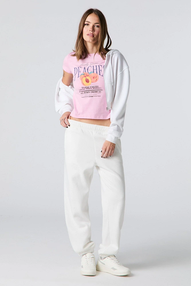 Peaches Graphic Fitted T-Shirt