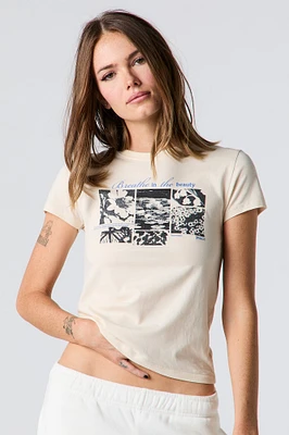 T-shirt ajusté à imprimé Breathe the Beauty