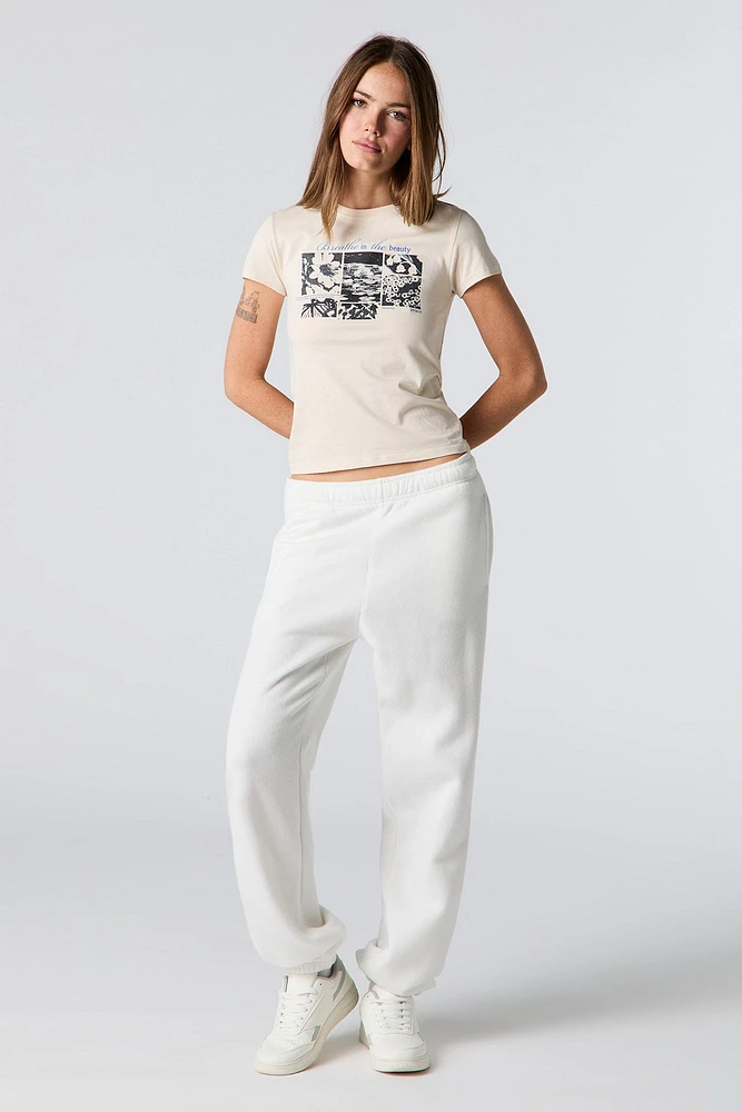 T-shirt ajusté à imprimé Breathe the Beauty