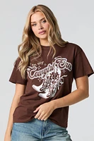 T-shirt de coupe garçonne à imprimé Cowgirl Era