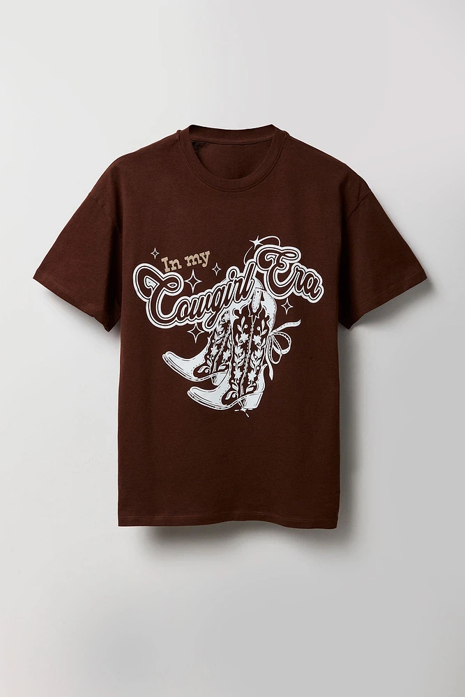 T-shirt de coupe garçonne à imprimé Cowgirl Era