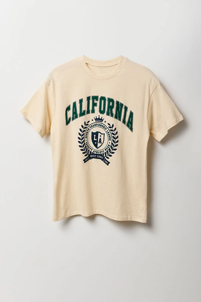 T-shirt de coupe garçonne à imprimé California