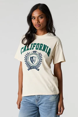 T-shirt de coupe garçonne à imprimé California