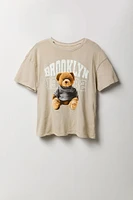 T-shirt de coupe garçonne à imprimé Brooklyn Teddy