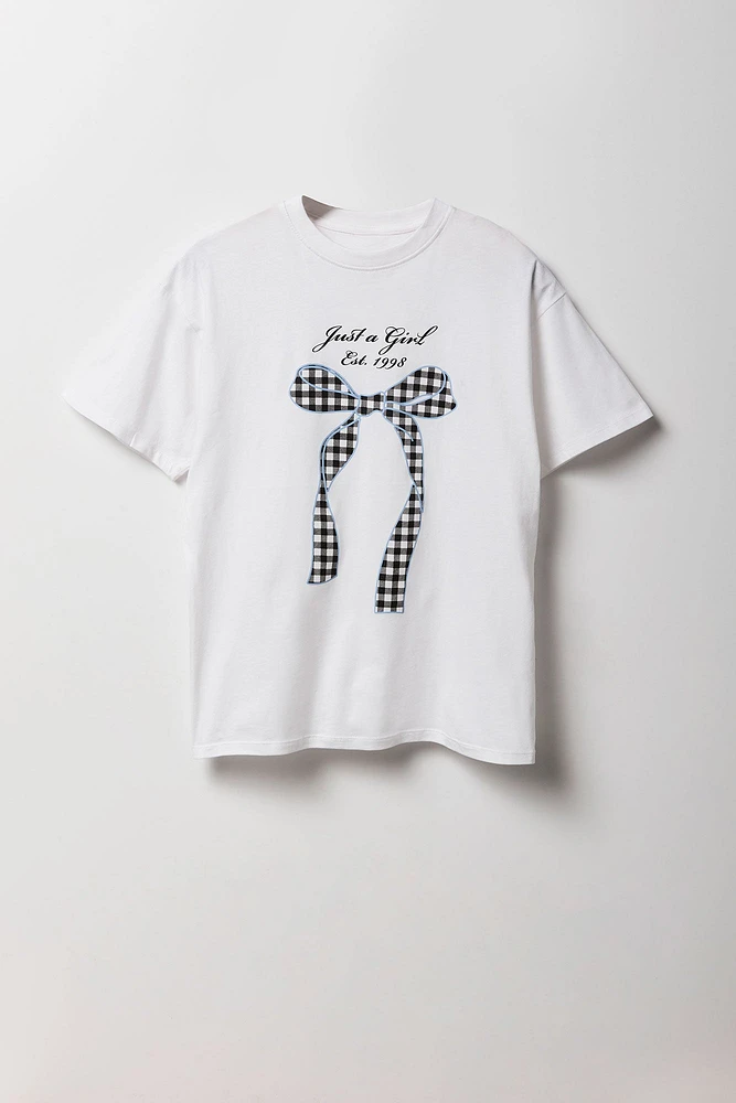 Just a Girl Graphic Boyfriend T-Shirt