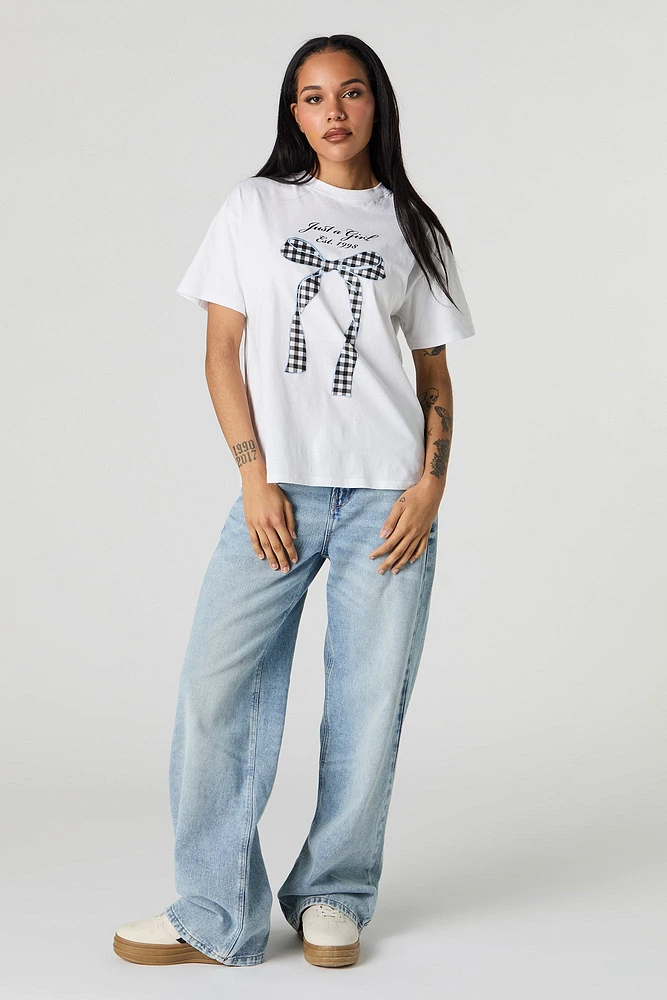 Just a Girl Graphic Boyfriend T-Shirt
