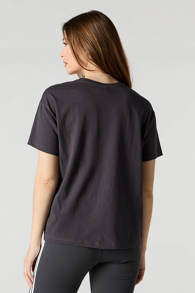 T-shirt de coupe garçonne à imprim