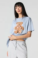 T-shirt coupe garÃ§onne Ã  imprimÃ© ourson avec boucle