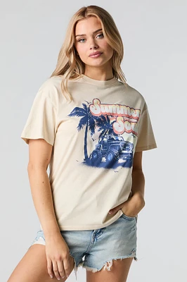 T-shirt de coupe garçonne à imprimé Summer Soul