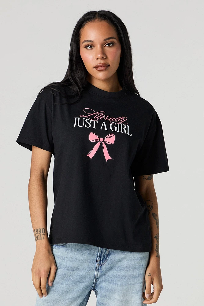 Literally Just a Girl Graphic Boyfriend T-Shirt