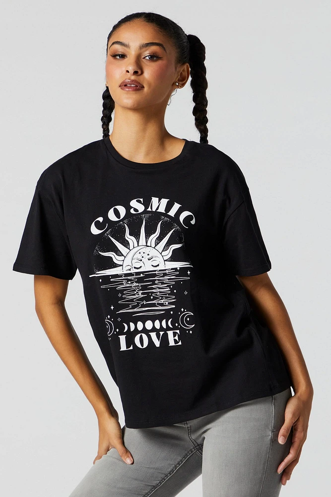 Cosmic Love Graphic Boyfriend T-Shirt