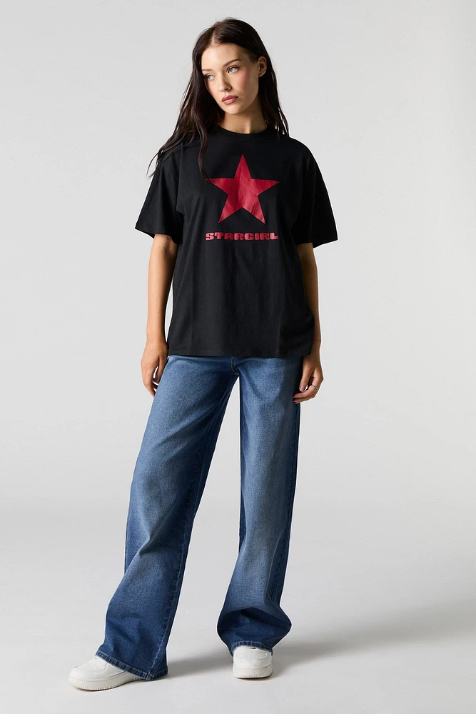 T-shirt de coupe garçonne à imprimé Stargirl