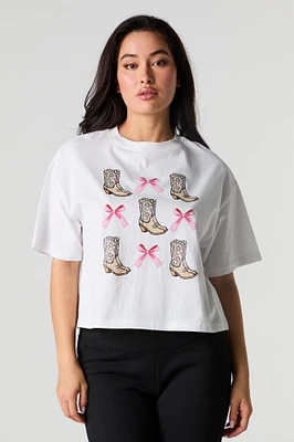 T-shirt carré à imprimé Western