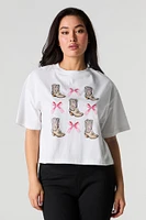 T-shirt carré à imprimé Western