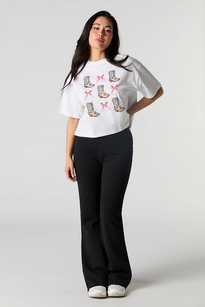 T-shirt carré à imprimé Western
