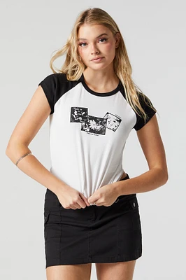 Grunge Heart Graphic Raglan T-Shirt
