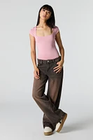 Contour Square Neck Short Sleeve Bodysuit