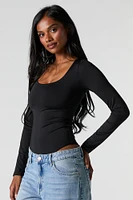 Contour Scoop Neck Long Sleeve Bodysuit