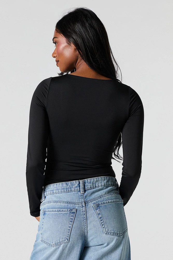 Contour Scoop Neck Long Sleeve Bodysuit