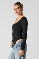 Scoop Neck Long Sleeve Bodysuit