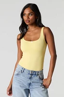 Contour Lace Rosette Trim Scoop Neck Bodysuit