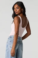 Contour Lace Rosette Trim Scoop Neck Bodysuit