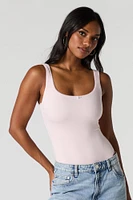 Contour Lace Rosette Trim Scoop Neck Bodysuit