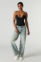 Contour V-Neck Lace Trim Bodysuit
