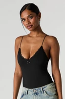 Contour V-Neck Lace Trim Bodysuit