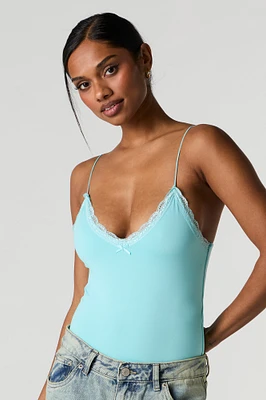 Contour V-Neck Lace Trim Bodysuit