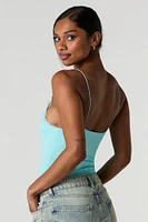 Contour V-Neck Lace Trim Bodysuit