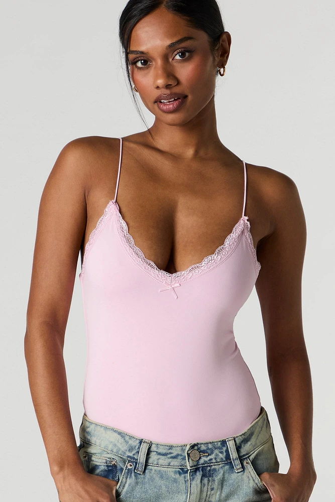 Contour V-Neck Lace Trim Bodysuit