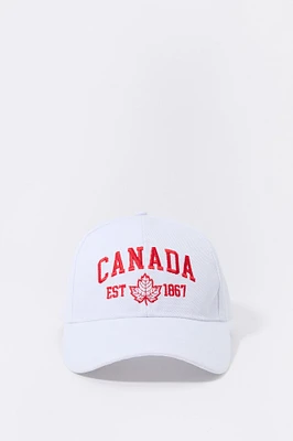 Casquette de baseball avec motif brodé Canada