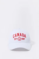 Casquette de baseball avec motif brodé Canada