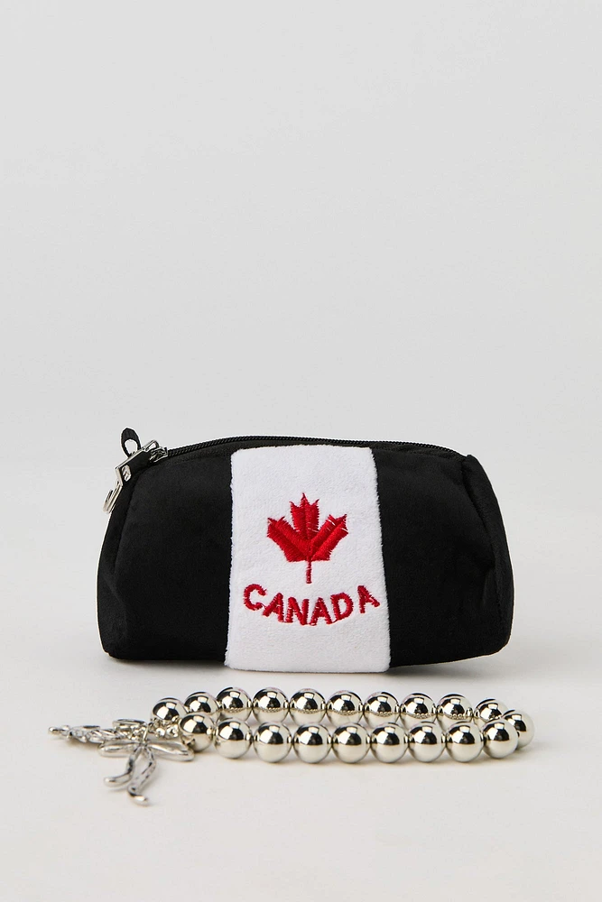Porte-monnaie en peluche Canada Day