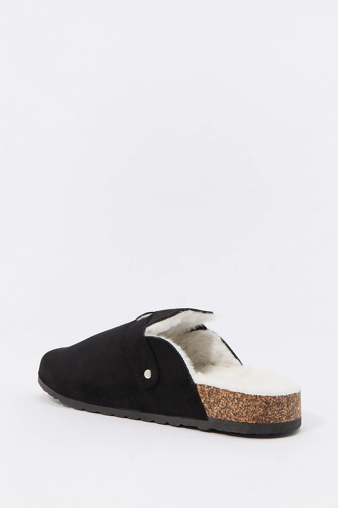 Faux Fur Lined Clog Slide