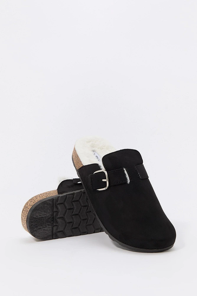 Faux Fur Lined Clog Slide