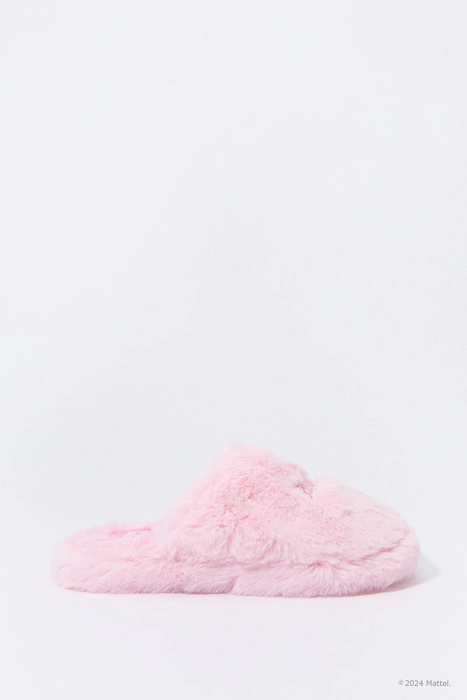 Barbie™ Embroidered Faux Fur Slippers