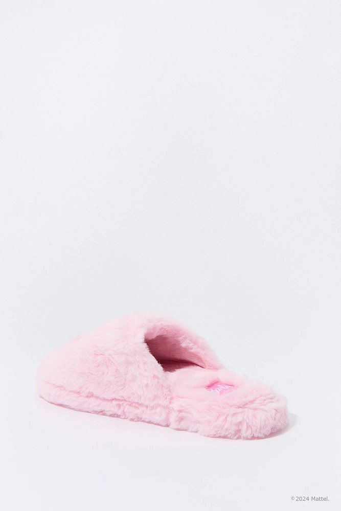 Barbie™ Embroidered Faux Fur Slippers