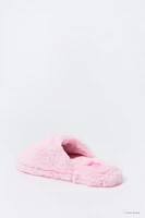 Barbie™ Embroidered Faux Fur Slippers