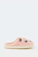 Butterfly Embroidered Sherpa Slipper