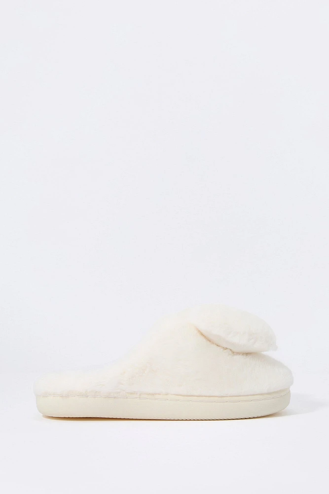 Plush Bow Slipper