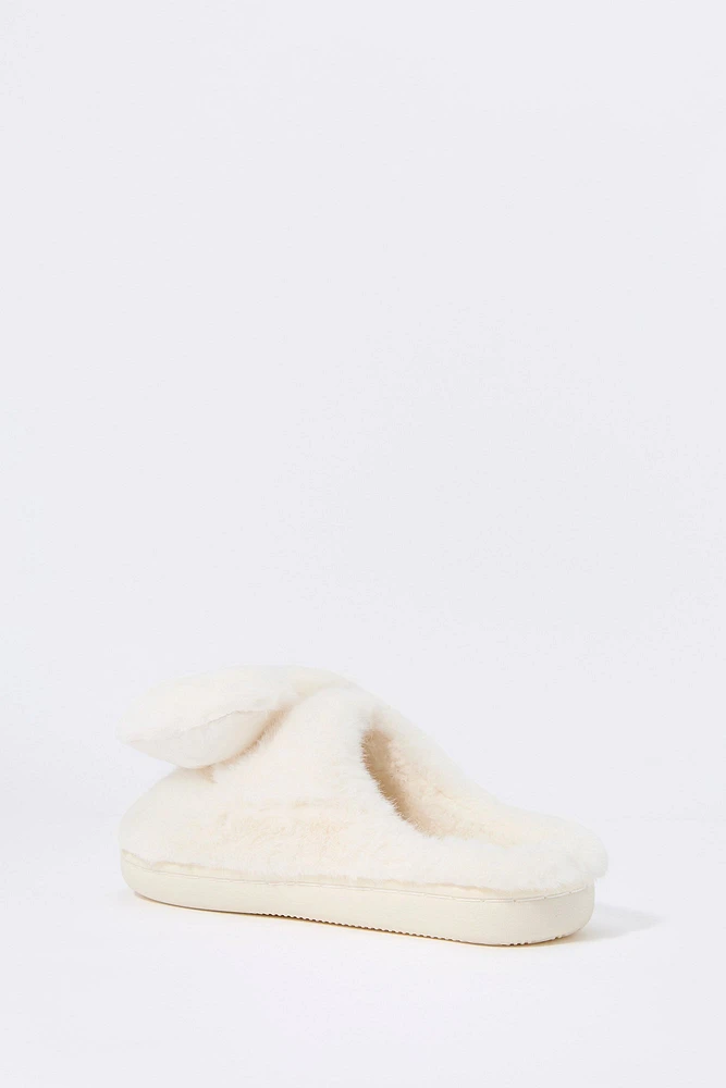 Plush Bow Slipper