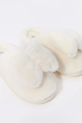 Plush Bow Slipper