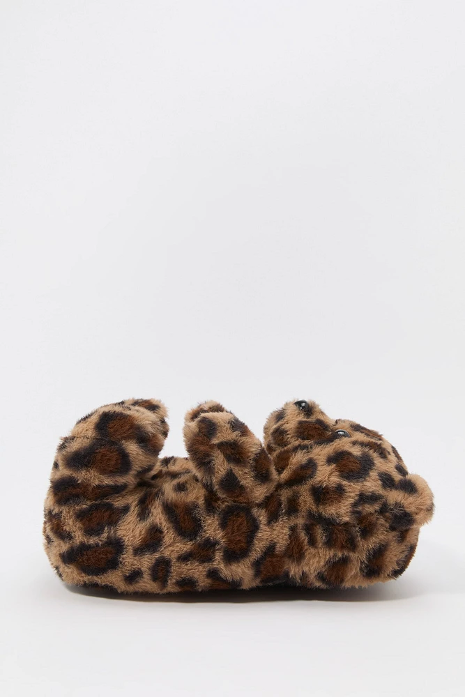 Faux Fur 3D Bear Slippers